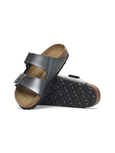 Šľapky BIRKENSTOCK Arizona BF Narrow metallic black sivá