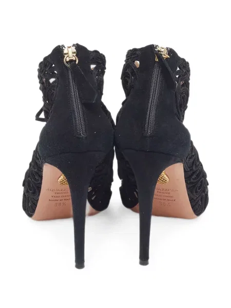 Pantofi cu toc Aquazzura din dantelă negru