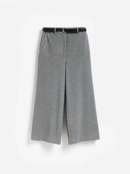 Cu centură pantaloni Reserved gri
