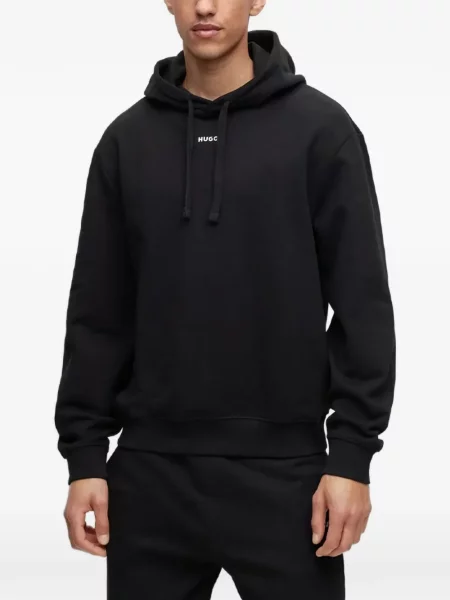 Tricou Boss cu glugă cu autograf negru