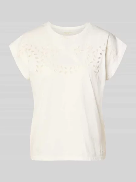 T-shirt o kroju regular fit z czystej bawełny model MINA' Pepe Jeans biała