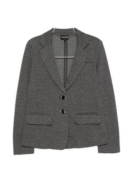 Geacă Emporio Armani cu model herringbone gri