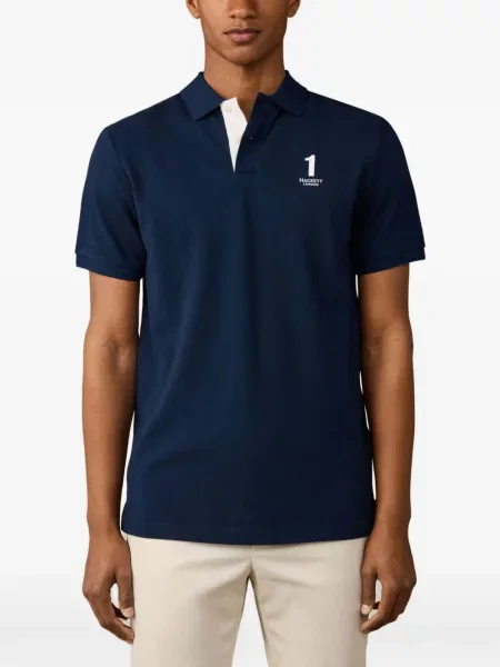 Tricou polo Hackett London cu imagine albastru