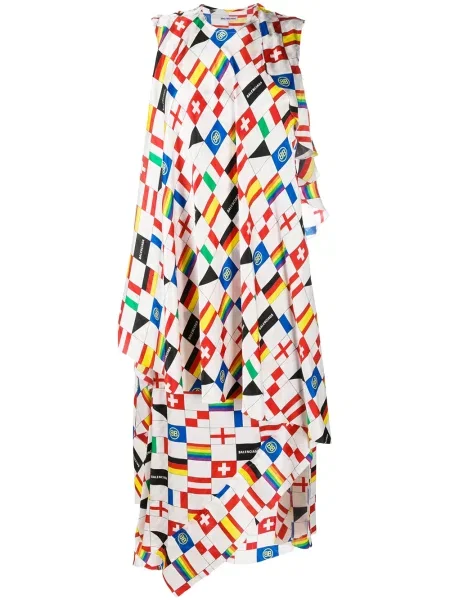 Rochie Balenciaga de mătase de costum alb