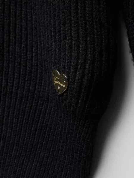 Sweter z dzianiny z golfem Guess czarny