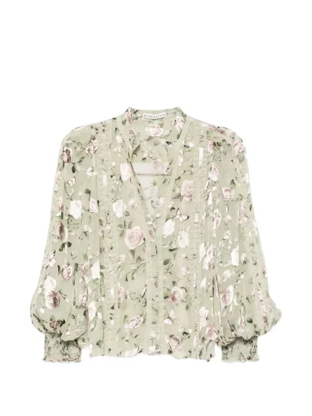 Bluză Alice + Olivia cu model floral cu imagine verde