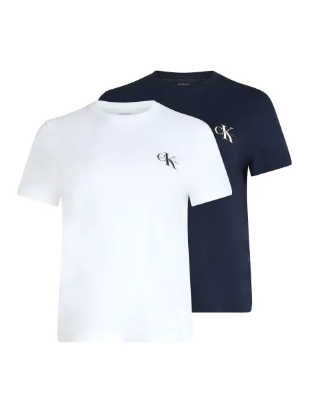 Calvin Klein Jeans Tricou albastru marin alb