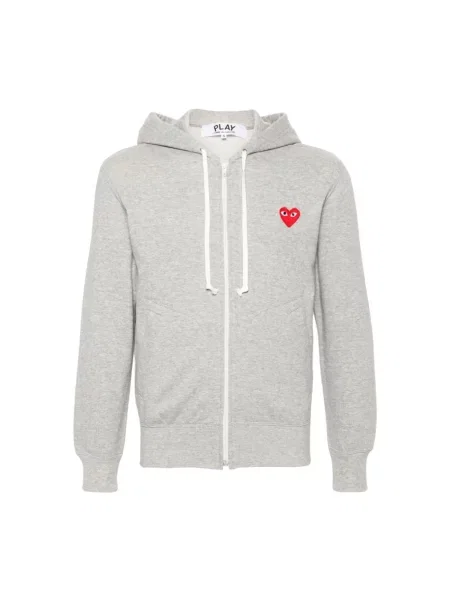 Bluza z kapturem Comme Des Garcons z kapturem w serca szara
