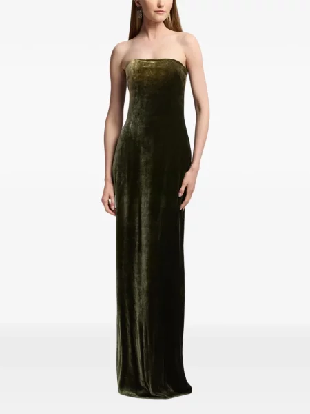 Rochie maxi Ralph Lauren Collection fără bretele verde
