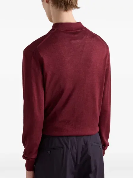 Tricou polo Prada de lână roșu