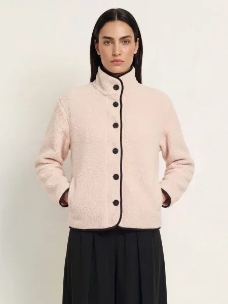 Inwear Bunda Z Plyšové Kožešiny Abbinaiw krémová černá