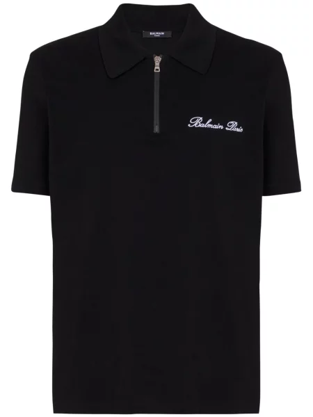 Polo Balmain cu broderie negru