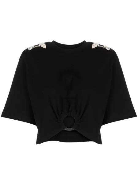 Haftowana koszulka Johanna Ortiz o krotszym kroju czarna