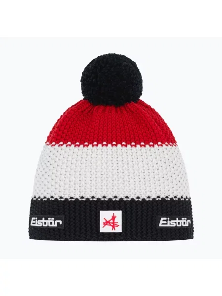 Eisbar czapka z pomponem z wełną merino Star Pompon MÜ SA biała