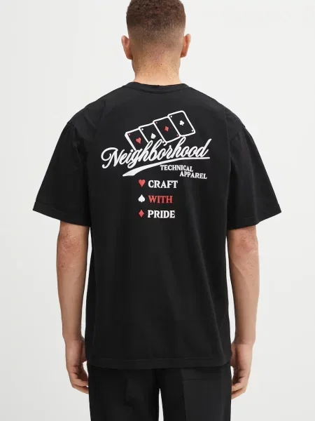NEIGHBORHOOD tricou din NH. TEE cu imprimeu negru