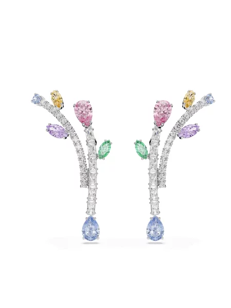 Swarovski Cercei deschis / mov lavandă / roz / argintiu albastru