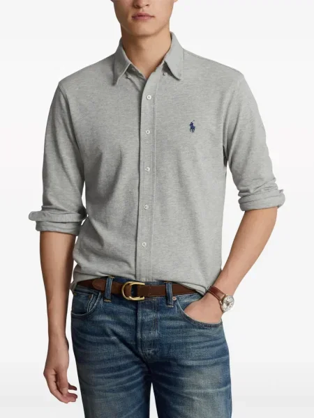 Риза Polo Ralph Lauren бродирана сиво