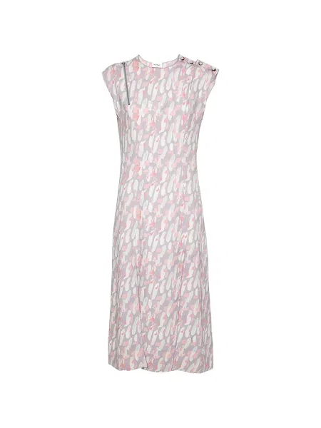 Rochie midi Ferragamo cu imagine cu imprimeu abstract violet