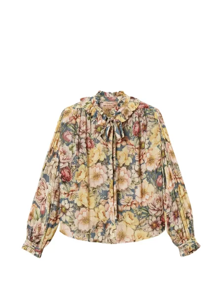 Cămașă Twinset cu model floral albastru