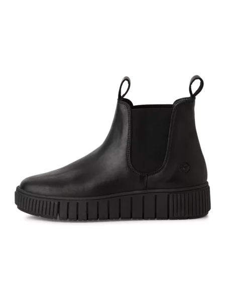 Buty chelsea z naturalnej skóry bydlęcej Tamaris czarne