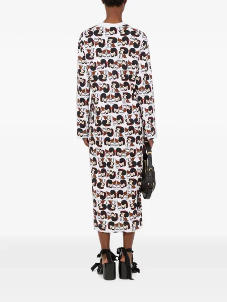 Lung rochie Moschino cu imagine alb