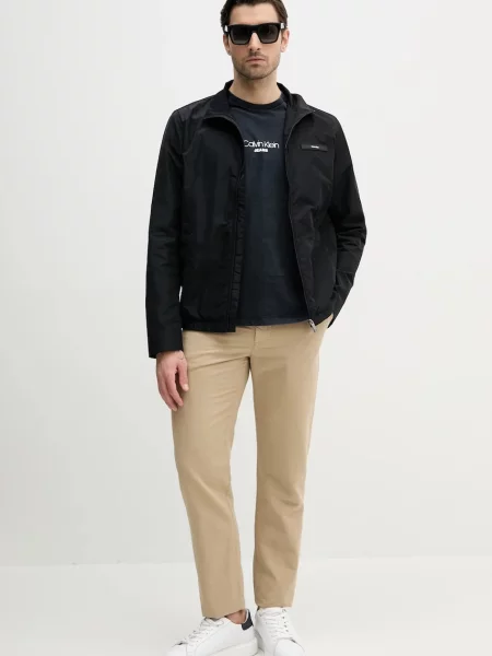 Tommy Hilfiger Hlače z mešanico lana bež