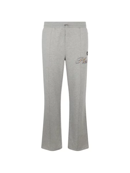 Pantaloni Philipp Plein cu autograf gri