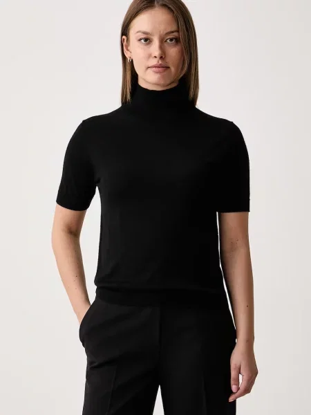 Kaos tricou tricotat pentru femei din lână negru