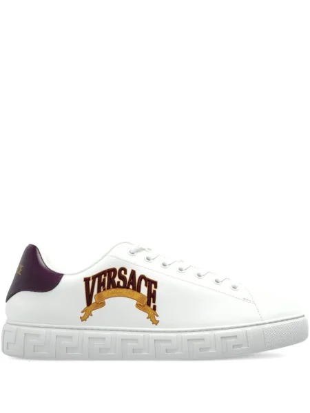 Sneakerși Versace cu broderie alb