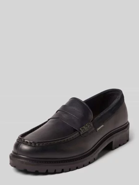 Loafersy z mieszanka skóry bydlęcej model Croxton' Barbour czarne