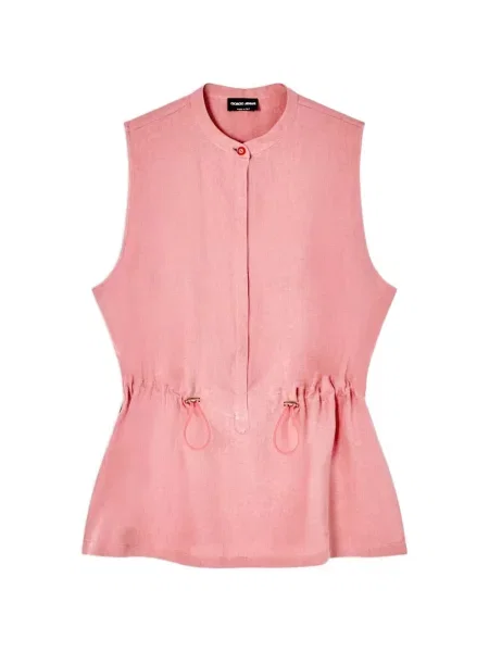 Top Giorgio Armani fără mâneci cu cordon roz