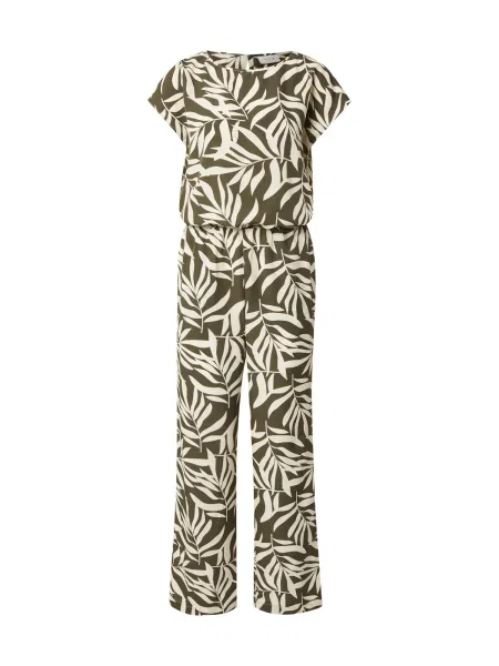 VILA Salopeta VIGRAF ecru / închis verde