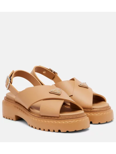 Сандали Prada на платформе жълто