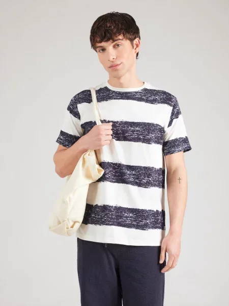 INDICODE JEANS Póló Paint kék melír fehér