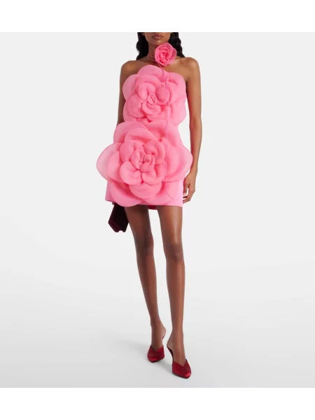 Rochie Leo Lin cu model floral de costum roz