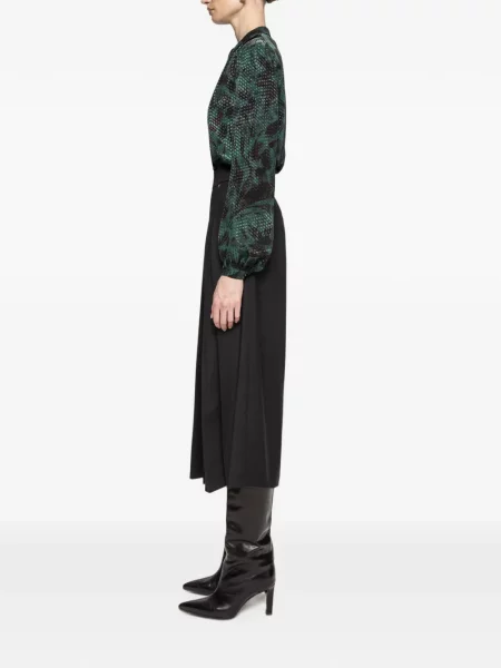 Top Nissa cu model floral cu imagine verde