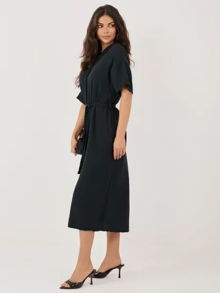 Gulerat rochie Italy Moda ajurata negru