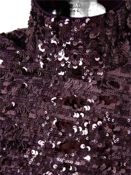 Top Rabanne cu paiete lung violet