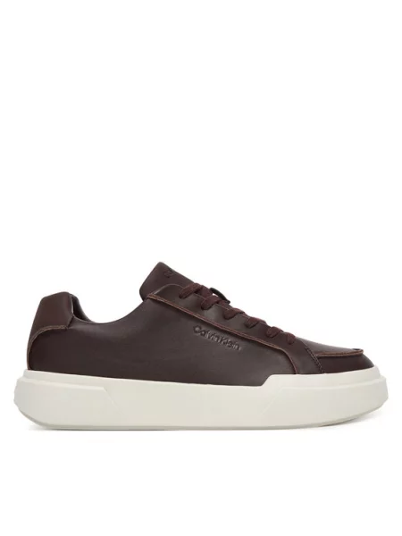 Calvin Klein Superge Chunky Cupsole Lace Up Lth Pinch Bordo rdeča