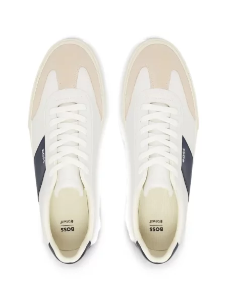 Sneakerși Boss din piele de căprioară cu imagine alb