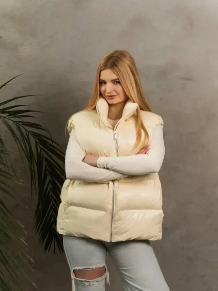 Утеплений жилет Tian бежевий