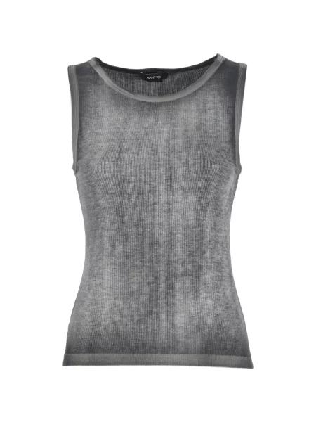 Top Avant Toi tricotate cu nervuri gri