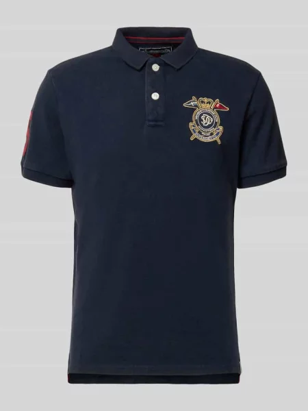Koszulka polo w kroju regular fit z naszywkami z logo Superdry