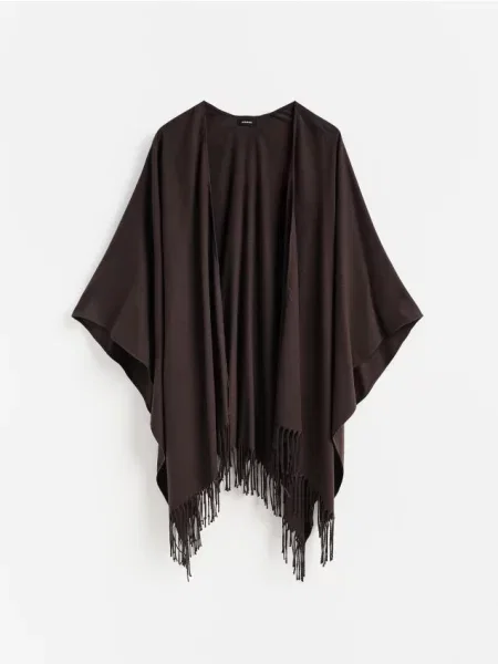 Reserved Poncho cu adaos de maro-închis maro