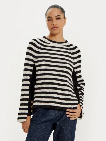 OUI Pulover RUBI / alb negru