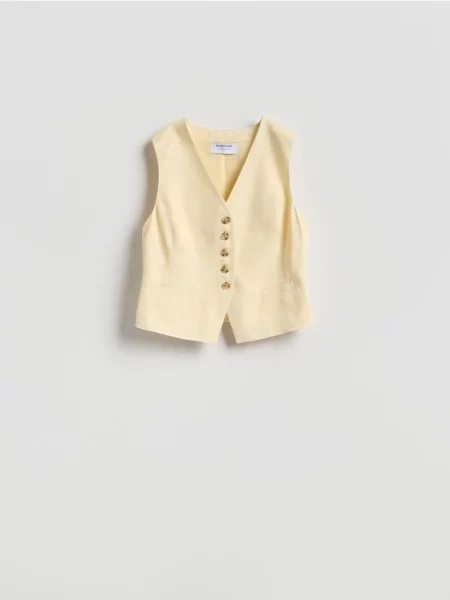 Reserved Vestă cu adaos de galben-deschis galben