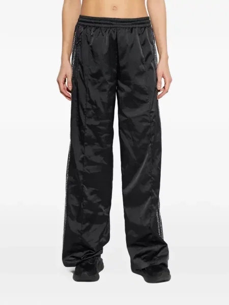 Pantaloni Adidas alergare cu șireturi din dantelă negru