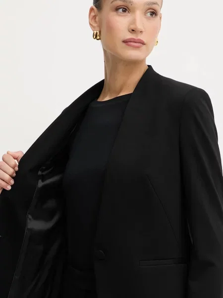 Піджак BOSS однобортний однотонний чорний
