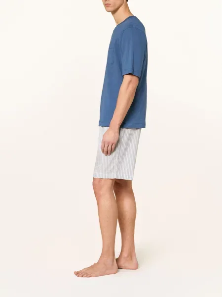 Schiesser Spací Šortky Mix+Relax S Lnem černošedá bílá