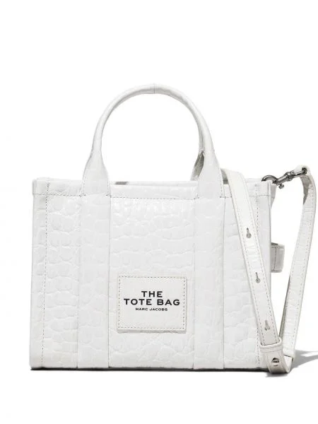 Geanta de piele Marc Jacobs din piele alb